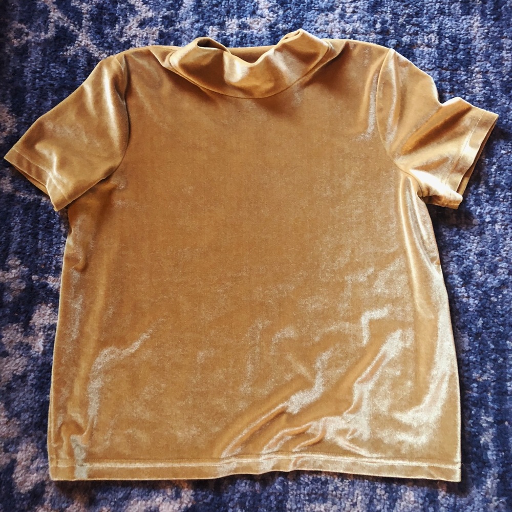 Madewell Mock Neck Mustard Velvet Top